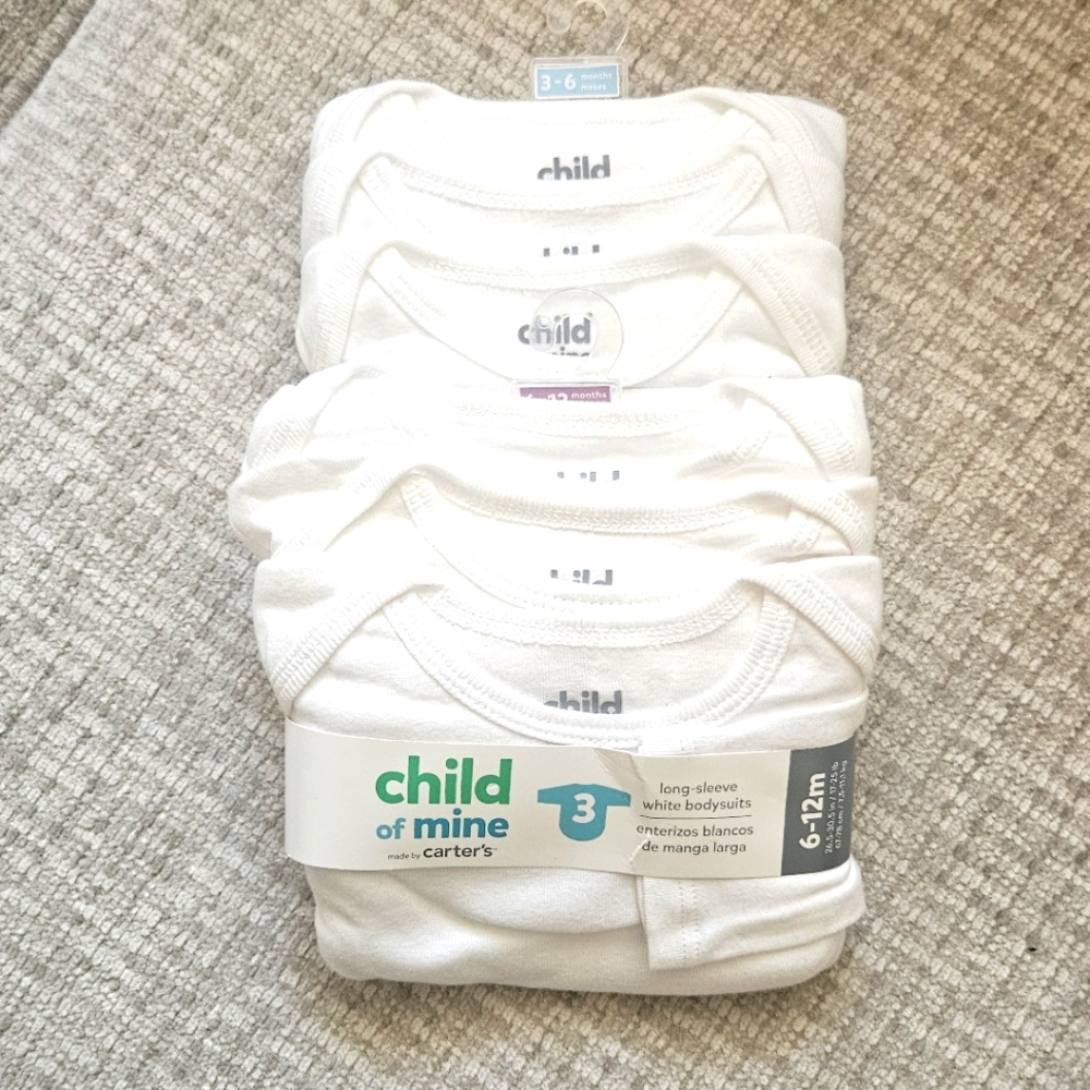 NWT's - CARTERS CHILD OF MINE - Onesie Bundle - Size Newborn, 3-6 Mo, & 6-12 Mo.